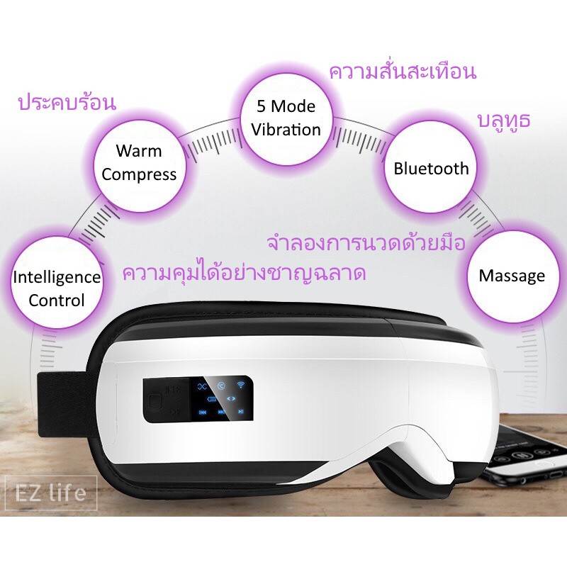 ez-เครื่องนวดตา-5ฟังชั่น-บูลธูท-ผ่อนคลายดวงตา-eye-massager