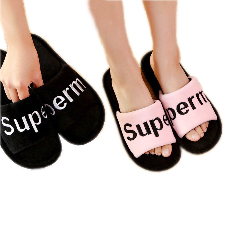 ภาพสินค้า(SH-1-03) รองเท้าผ้าใส่เดินในบ้าน รองเท้าแตะ ชายและหญิง รองเท้ากันลื่นในบ้าน นิ่มใส่สบาย ลาย Supe-perm จากร้าน yuki.fashion บน Shopee ภาพที่ 1