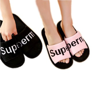 ภาพขนาดย่อของภาพหน้าปกสินค้า(SH-1-03) รองเท้าผ้าใส่เดินในบ้าน รองเท้าแตะ ชายและหญิง รองเท้ากันลื่นในบ้าน นิ่มใส่สบาย ลาย Supe-perm จากร้าน yuki.fashion บน Shopee ภาพที่ 1