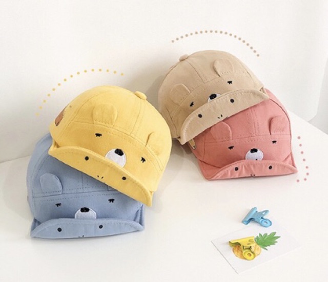 2020-new-พร้อมส่งจากไทย-หมวกเด็กแก๊ปลายหมี-น่ารัก-สไตล์เด็กญี่ปุ่น-ผ้าดี