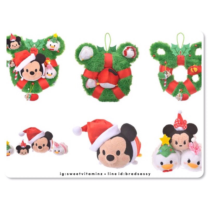 disney-tsum-tsum-mickey-mouse-shaped-christmas-wreath-สินค้าใหม่-ของแท้-นำเข้าจาก-disney-japan-คร้า
