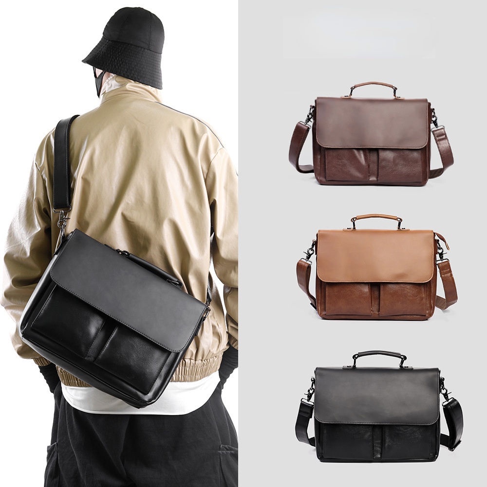 2022 large capacity horseskin men's briefcase satchel satchel computer