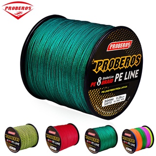 Proberos 500เมตร300เมตร8เส้นถักสายการประมงที่แข็งแกร่ง Tali pancing Dyneema ถัก PE สาย benang sulam สีเดียว