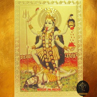 Ananta Ganesh ® รูป แผ่นทองพระแม่กาลี (เน้นชัยชนะทั้งปวง เงินทองมั่งคั่ง) ลิขสิทธิ์แท้ ผ่านพิธีสวดโบราณ A016 AG