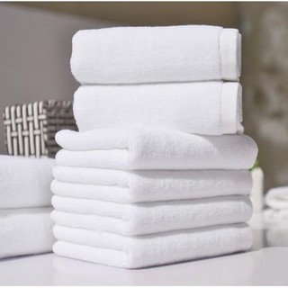 สินค้า ผ้าเช็ดหน้า Hotel (สีขาว) 35*75CM ซับน้ำดีเยี่ยม cotton100%