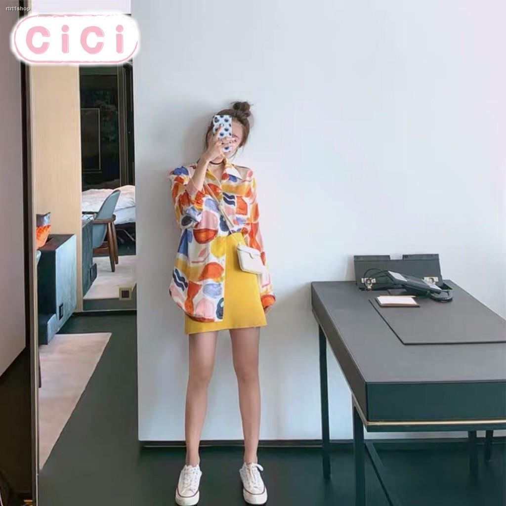 สปอตสินค้าcicishop-พร้อมส่ง-เสื้อเชิ้ตแขนยาว-สายเดี่ยว-พิมพ์ลายน่ารัก-2082-2083