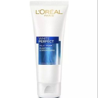 LOREAL White Perfect Milky Foam 100​ ml. ลอรีอัล ไวท์ เพอร์เฟคท์ โฟมล้างหน้า เพื่อผิวขาวกระจ่างใส