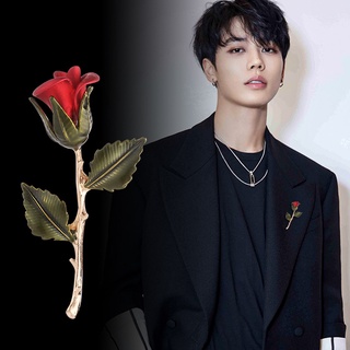เข็มกลัด รูปดอกกุหลาบ ไฮเอนด์ เรียบง่าย เข้ากับทุกการแต่งกาย สไตล์เกาหลี เรโทร ของขวัญ สําหรับผู้ชาย และผู้หญิง