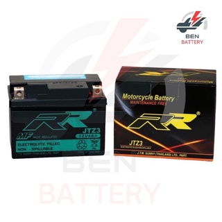 แบตยี่ห้อ RR JTZ3 รุ่น12V.4AH. แบตเตอร์รี่ใส่รถมอเตอร์ไซค์ HONDA WAVE / SONIC