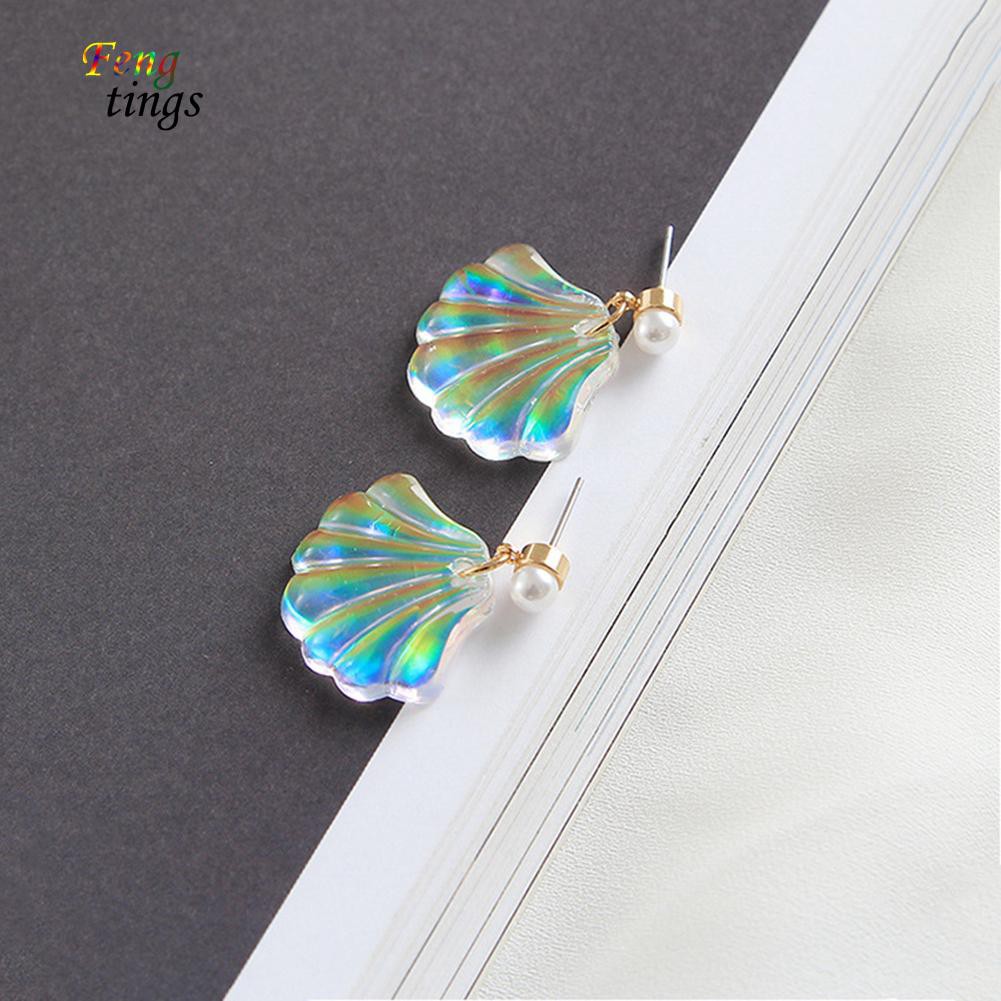 fs-colorful-resin-mermaid-rainbow-imitation-pearl-shell-women-stud-earrings-gift