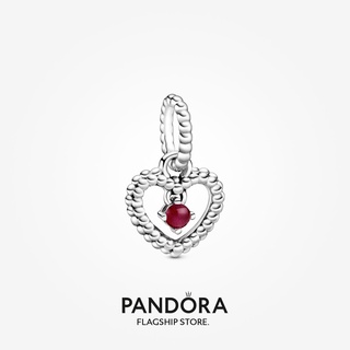 Pandora จี้ลูกปัด รูปหัวใจ สีแดงเข้ม ของขวัญวันเกิด สําหรับสุภาพสตรี p825