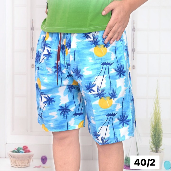 กางเกงขาสั้นลำลอง-กางเกงชายหาด-ลายดอก-ใส่เล่นน้ำ-เอวยางยืดมีเชือกผูก-มีกระเป๋าด้านข้างและด้านหน้า