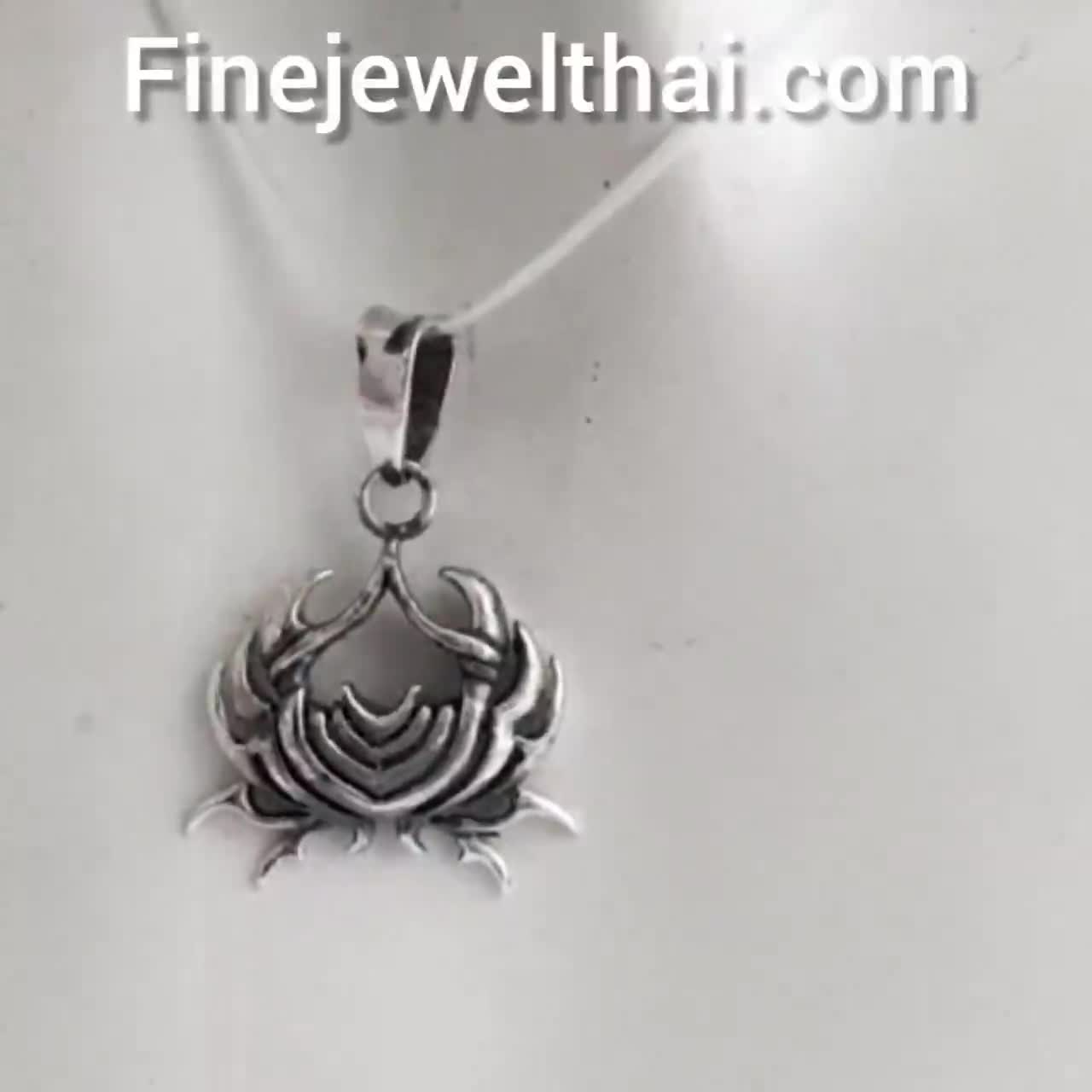 finejewelthai-จี้ราศี-ราศีกรกฎ-จี้เงินแท้-canser-silver-pendant-p116800