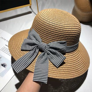 ภาพขนาดย่อของภาพหน้าปกสินค้า( ลด 50% สูงสุด 100) หมวกสานผู้หญิงทรงกลมผูกโบว์ ใส่สบายกันแดด พร้อมส่ง   A025 จากร้าน fashionhat บน Shopee