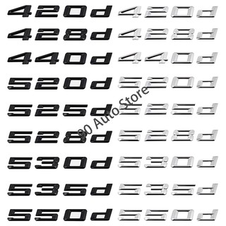 Modified Digital Alphabet Black and Silver 420d 428d 440d 520d 525d 528d 530d 535d 550d ABS Plastic Car Rear Sticker for BMW Auto 3D Letter Number Trunk Emblem Badge Decal Accessories