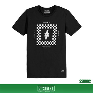 7th Street เสื้อยืด รุ่น SSQ002 Square Checkered-ดำ ของแท้ 100%