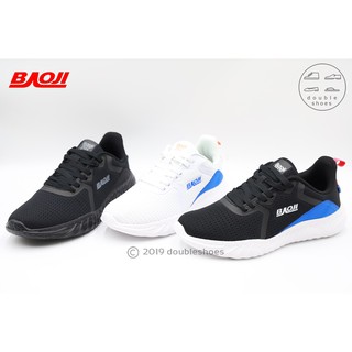 BAOJI รองเท้าผ้าใบชาย วิ่ง ออกกำลังกาย รุ่น BJM435 (สีดำล้วน /ดำขาว /ขาว)  ไซส์ 41-45