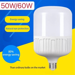 สินค้า 60W หลอดไฟ ไฟLED หลอดไฟLED หลอดไฟประหยัดพลังงาน  ทรงกระบอก สีขาว ขั้ว E27 หลอด LED Bulb
