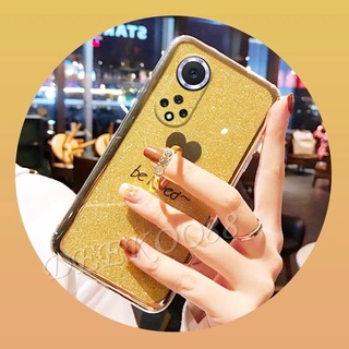 New เคสโทรศัพท์ Huawei Nova 9 Pro 8i 8 Casing Bling Glitter Be Loved Phone Case with Ring Holder Back Cover เคส Nova9 9Pro