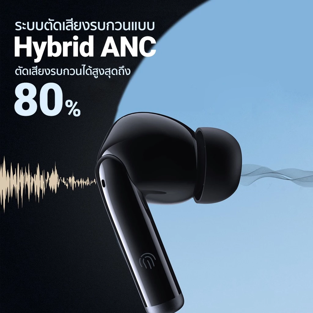 AUKEY EP-N6 หูฟังบลูทูธ True Wireless Bluetooth 5.1  Active Noise Cancelling TWS เบสดี หูฟังไร้สาย ANC ตัดเสียงรบกวน รุ่น EP-N6