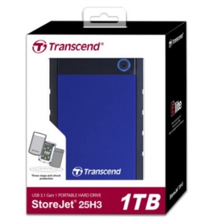 Transcend New External HDD 1TB รุ่นกันกระแทก 3 ชั้น StoreJet® 25H3 -รับประกัน3ปี