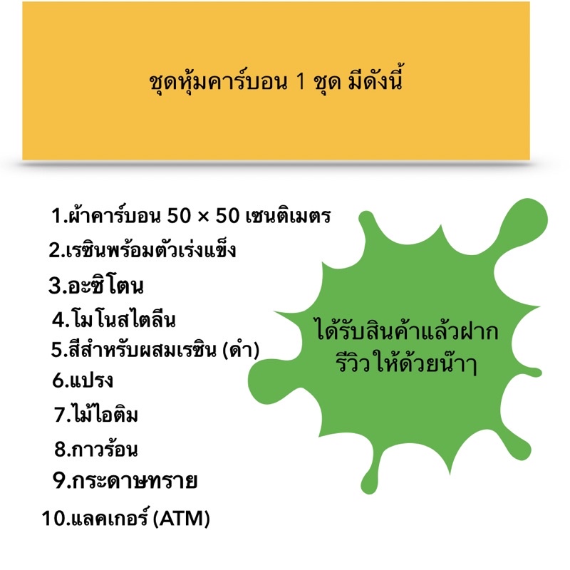 ชุดหุ้มคาร์บอนแท้-ผ้าขาว-เงิน-ขนาดผ้า-50x50-เซนติเมตร-มีอุปกรณ์ให้ครบ-พร้อมทำได้เลย-มีคู่มือให้