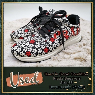 [สอบถามก่อนกดซื้อ]​ แท้​ 💯 Used in Good Condition Prada SneakersSize 38 (ความยาวเท้า 23 ซม.)