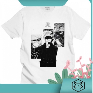 เสื้อยืดผ้าฝ้ายพิมพ์ลายเสื้อยืดผ้าฝ้าย แขนสั้น พิมพ์ลาย Manga Satoru Gojo Jujutsu Kaisen สําหรับผู้ชาย