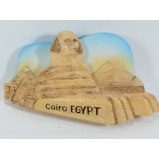 แม่เหล็กติดตู้เย็นนานาชาติสามมิติ รูปสฟิงซ์แกะสลักด้วยหินขนาดใหญ่ในอียิปต์  3D fridge magnet Great Sphinx Cairo Egypt