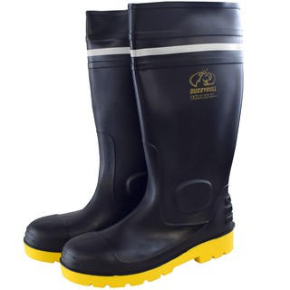 ภาพขนาดย่อของสินค้าBLACK SAFETY BOOT PVC สูง 40 cm รองเท้าบูทเซฟตี้ 40 cm บนดำพื้นเหลือง หัวเหล็ก-พื้นเหล็ก กันกรดด่าง น้ำมัน