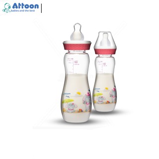 ขวดนมเด็ก ATTOON CENTER  ขวดนมเด็ก ขวดนมทารก ขวดน้ำหัดดูด เสมือนเต้านม ขนาด 8ออนซ์