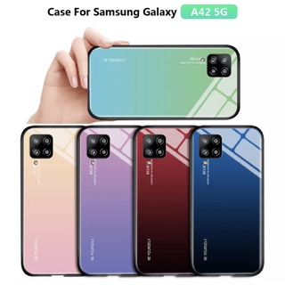 เคสกระจกสองสี Case Samsung A20s / A22 4G / A22 5G / A31 / A32 4G / A42 5G / A51 / A70 / A71 / S20FE เคสเงาไล่สี ขอบนิ่ม