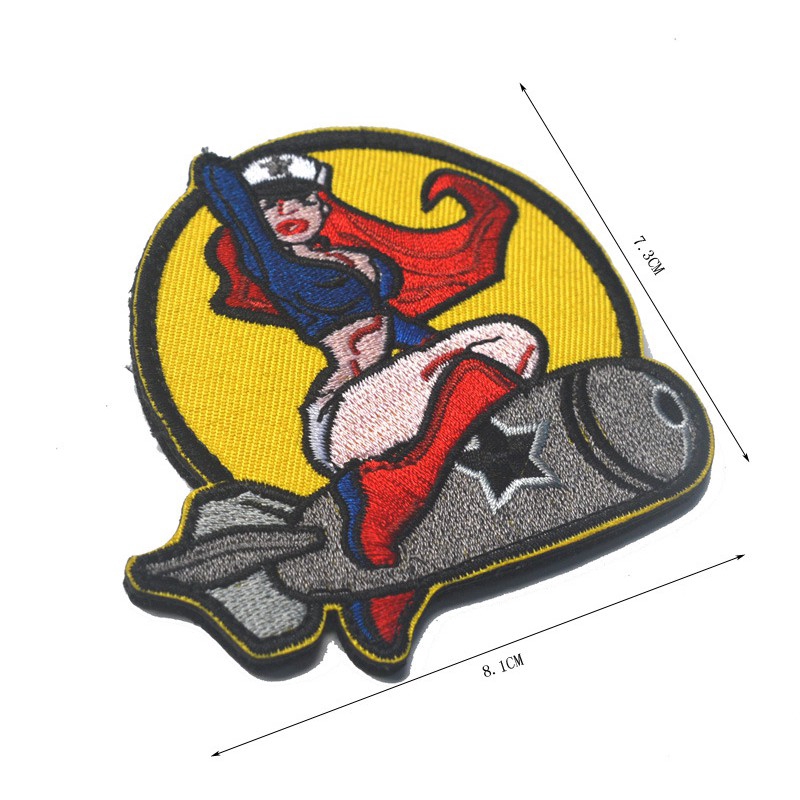 wwii-us-army-isaf-b52-air-pinup-girl-forest-usa-military-patch-badge-girl-riding-bomb-patch