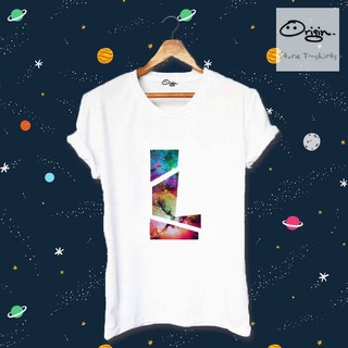 สินค้า เสื้อยืดตัวอักษรลายกาแลคซี สุดเก๋🚀 L-Q