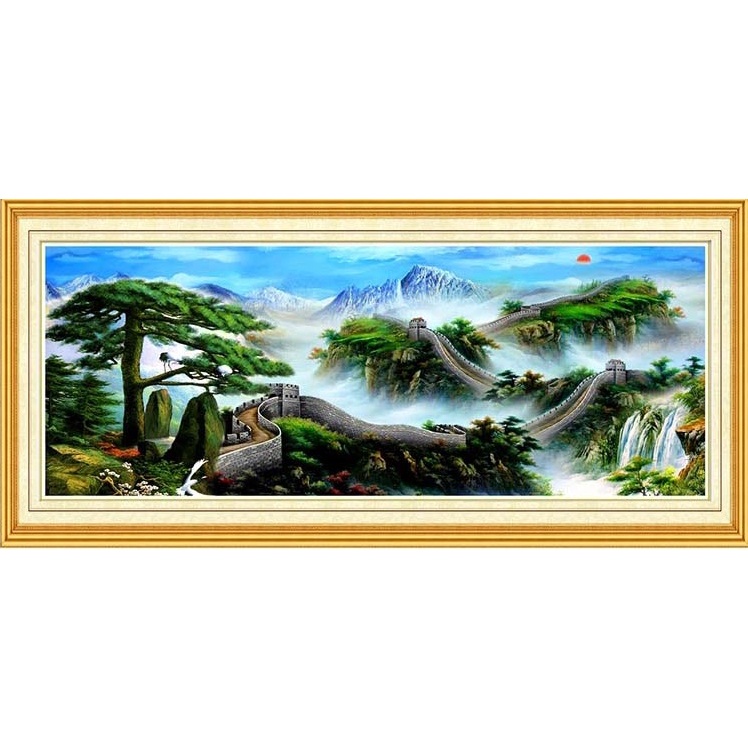 ชุดปักครอสติชพิมพ์ลาย-กำแพงเมืองจีน-วิว-ทิวทัศน์-ภูเขา-great-wall-lanscape-cross-stitch-kit