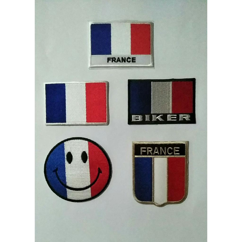 อาร์ม-ตัวรีดติดเสื้อ-อาร์มปัก-patch-ตกแต่งเสื้อผ้า-หมวก-กระเป๋า-ธงชาติฝรั่งเศส-france-paris-the-eiffel-tower-หอไอเฟล