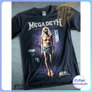 Megadeth ROCK เสื้อยืด เสื้อวง เสื้อดำ สกรีนลายอย่างดี ผ้าหนานุ่ม ไม่หดไม่ย้วย  T SHIRT S M L XL XXL