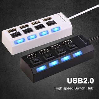 อะแดปเตอร์ 4 พอร์ต USB 2.0 High Speed Power ON / OFF สำหรับ Computer Laptop u05