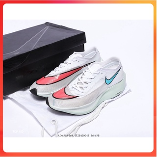 รองเท้า ZoomX Vaporfly NEXT% White Hyper Jade Flash Crimson รองเท้าวิ่ง รองเท้าออกกำลังกาย เบา ใส่สบาย Size.37-45