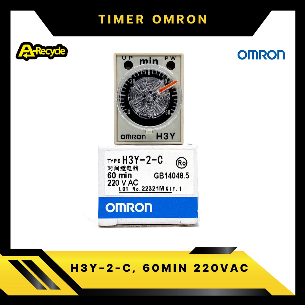 omron-h3y-2-c-60min-220vac-timer-relay-omron-2-contact-8-ขา