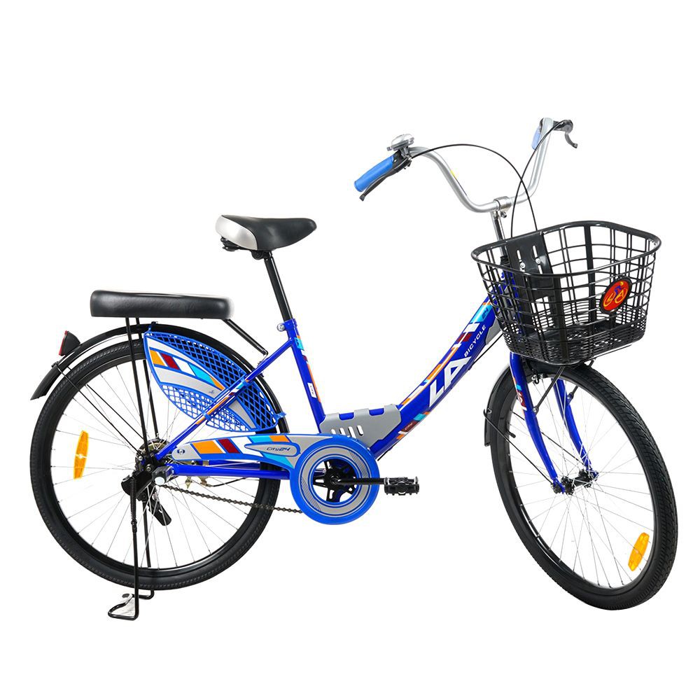 จักรยานแม่บ้าน-จักรยานแม่บ้าน-la-city-ล้อเหล็ก-24-นิ้ว-สีน้ำเงิน-จักรยาน-กีฬาและฟิตเนส-city-bike-la-city-hi-tensile-ste