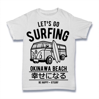 เสื้อยืดผ้าฝ้ายพิมพ์ลายขายดี Yuanl5 {พร้อมส่ง เสื้อยืดแขนสั้น พิมพ์ลาย Let Go Surfing Okinawa Beach Sea พลัสไซซ์ ไซซ์ XS