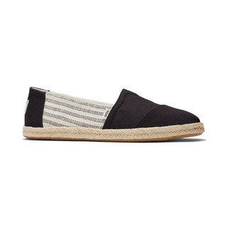 สินค้า TOMS รองเท้าลำลองผู้หญิง แบบสลิปออน (Slip on) รุ่น Alpargata Seasonal Black University Stripes รองเท้าลิขสิทธิ์แท้