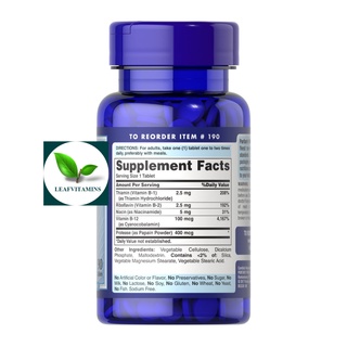 ภาพขนาดย่อของภาพหน้าปกสินค้าPuritan's Pride Vitamin B-Complex and Vitamin B-12 / 90 Tablets จากร้าน leafvitamins บน Shopee