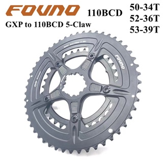 Fovno 110 จานหน้าจักรยาน 110bcd 5 Claw 50-34T 52-36T 53-39T สําหรับจักรยานแบบพับ GXP