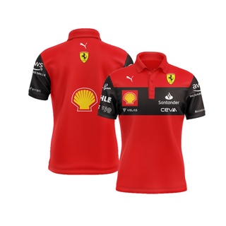 ใหม่ เสื้อโปโลแขนสั้น ลายทีมแข่งรถ F1 Ferrari Team F1 และเสื้อยืดโปโล เหมาะกับฤดูร้อน สําหรับผู้ชาย และผู้หญิง 2022