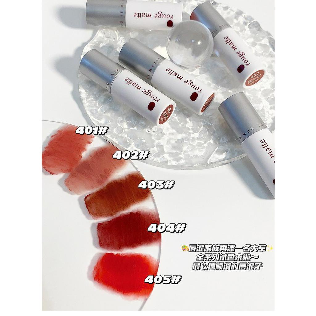 ลิปสติก-ช็อคโกแลต-เนื้อแมตต์-ติดทน-กันน้ำ-คัลเลอร์-ริช-lip-mud-matte-lip-glaze-non-fading-lip-gloss-student-cute-lipstick