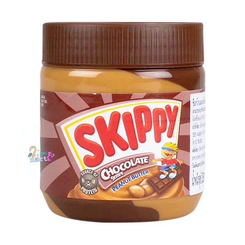 skippy-สกิปปี้-ช็อกโกแลตสตริปพีนัท-chocolate-stripe-เนยถั่วสกิปปี-ผสมช๊อกโกแลต-350-กรัม