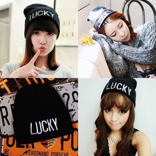 หมวกไหมพรม_Lucky พร้อมส่ง