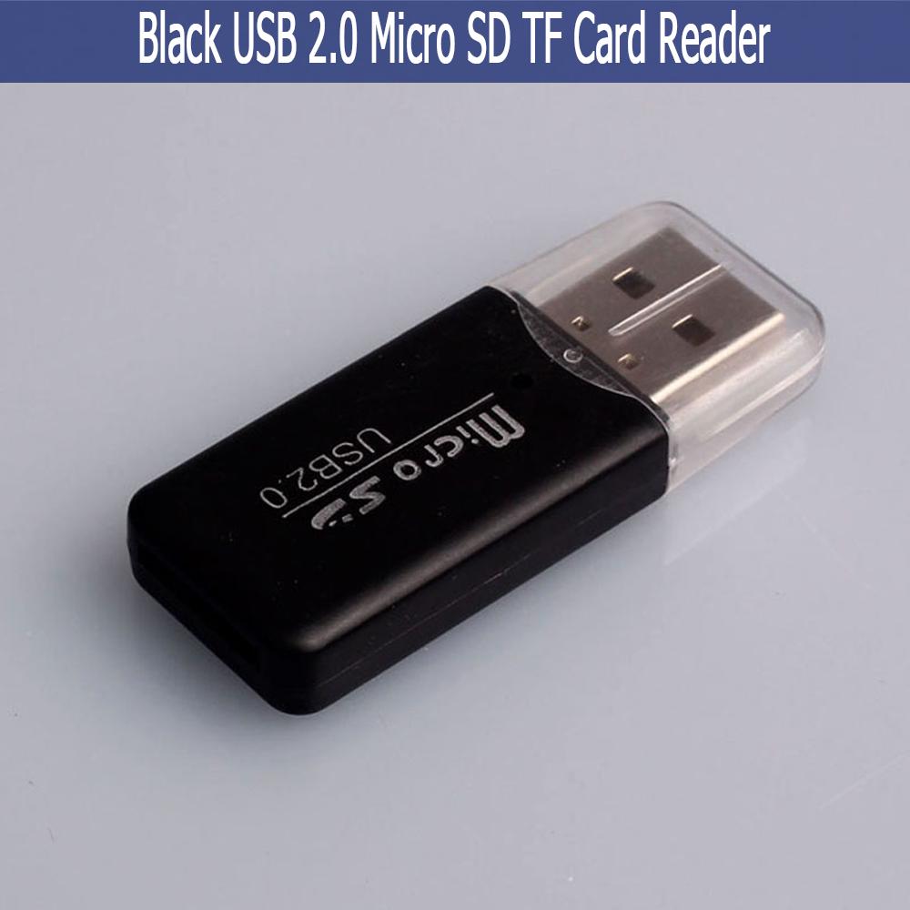 เครื่องอ่านการ์ด USB 2.0 Micro SD TF ความเร็วสูง แบบพกพา อเนกประสงค์ สีดำ